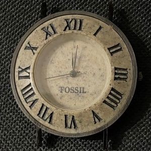 Vintage 1980’s Fossil Copper and Stone Roman Watch Face